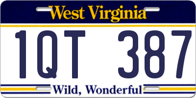 WV license plate 1QT387