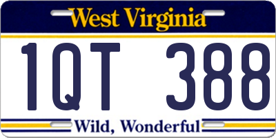 WV license plate 1QT388