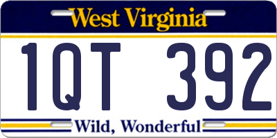 WV license plate 1QT392