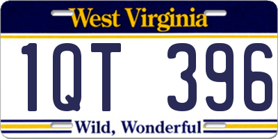 WV license plate 1QT396