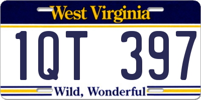WV license plate 1QT397