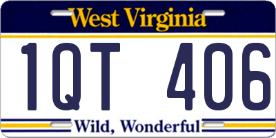 WV license plate 1QT406