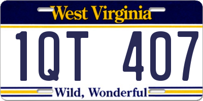WV license plate 1QT407