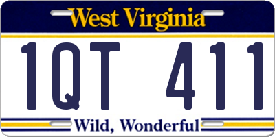 WV license plate 1QT411