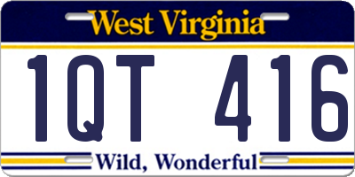 WV license plate 1QT416