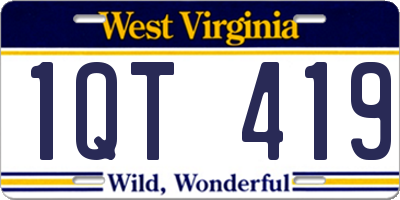 WV license plate 1QT419