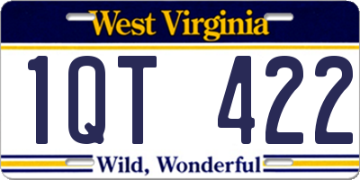 WV license plate 1QT422