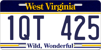WV license plate 1QT425