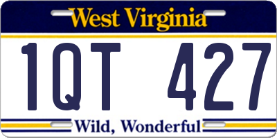 WV license plate 1QT427