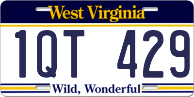 WV license plate 1QT429