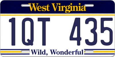 WV license plate 1QT435