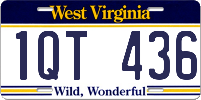 WV license plate 1QT436