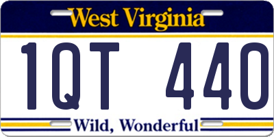 WV license plate 1QT440