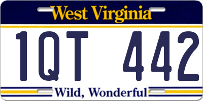 WV license plate 1QT442