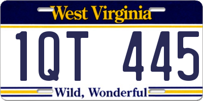WV license plate 1QT445