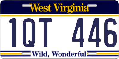 WV license plate 1QT446