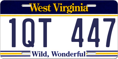 WV license plate 1QT447
