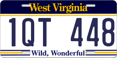 WV license plate 1QT448