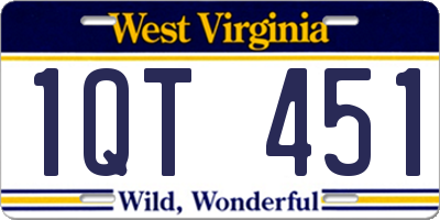 WV license plate 1QT451