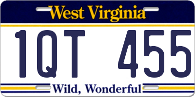 WV license plate 1QT455