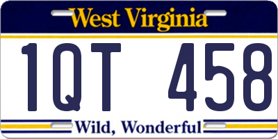 WV license plate 1QT458