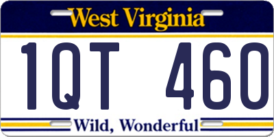 WV license plate 1QT460