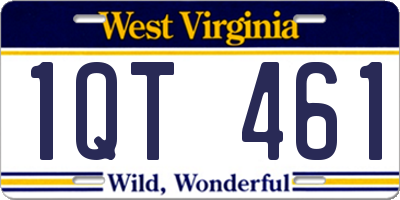 WV license plate 1QT461