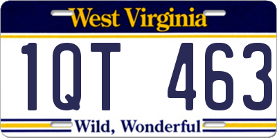 WV license plate 1QT463
