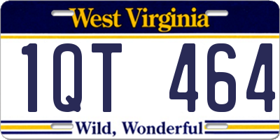 WV license plate 1QT464