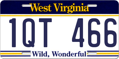 WV license plate 1QT466