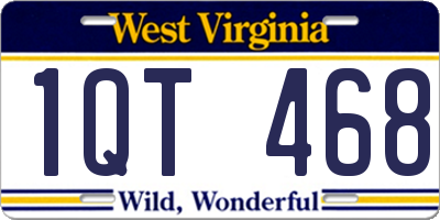 WV license plate 1QT468