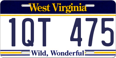WV license plate 1QT475