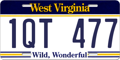WV license plate 1QT477