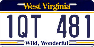 WV license plate 1QT481