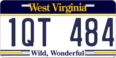 WV license plate 1QT484