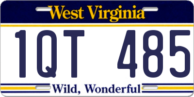WV license plate 1QT485