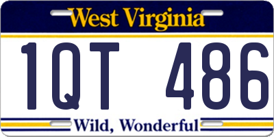 WV license plate 1QT486