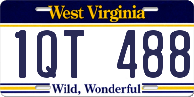 WV license plate 1QT488