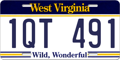 WV license plate 1QT491
