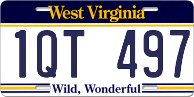 WV license plate 1QT497