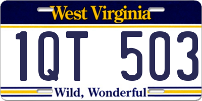 WV license plate 1QT503
