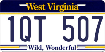 WV license plate 1QT507