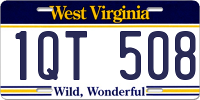 WV license plate 1QT508