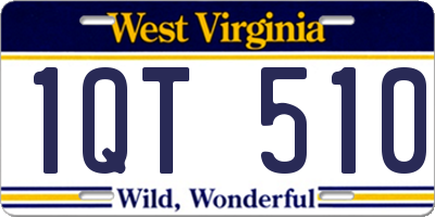 WV license plate 1QT510