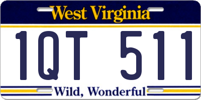 WV license plate 1QT511