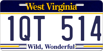 WV license plate 1QT514