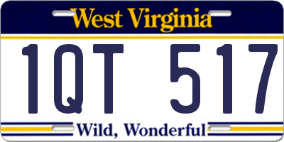 WV license plate 1QT517