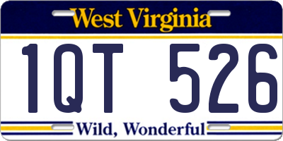 WV license plate 1QT526