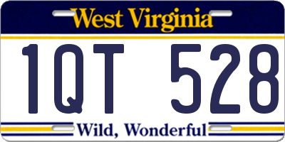 WV license plate 1QT528