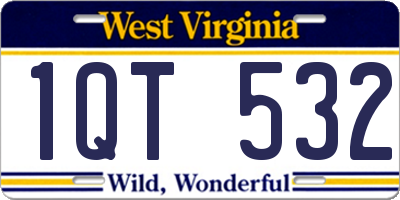 WV license plate 1QT532
